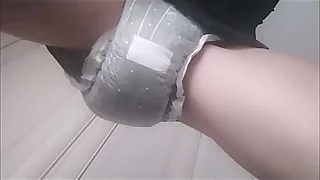 Chantal loves here pee in will not hear of hot diaper...see how she do